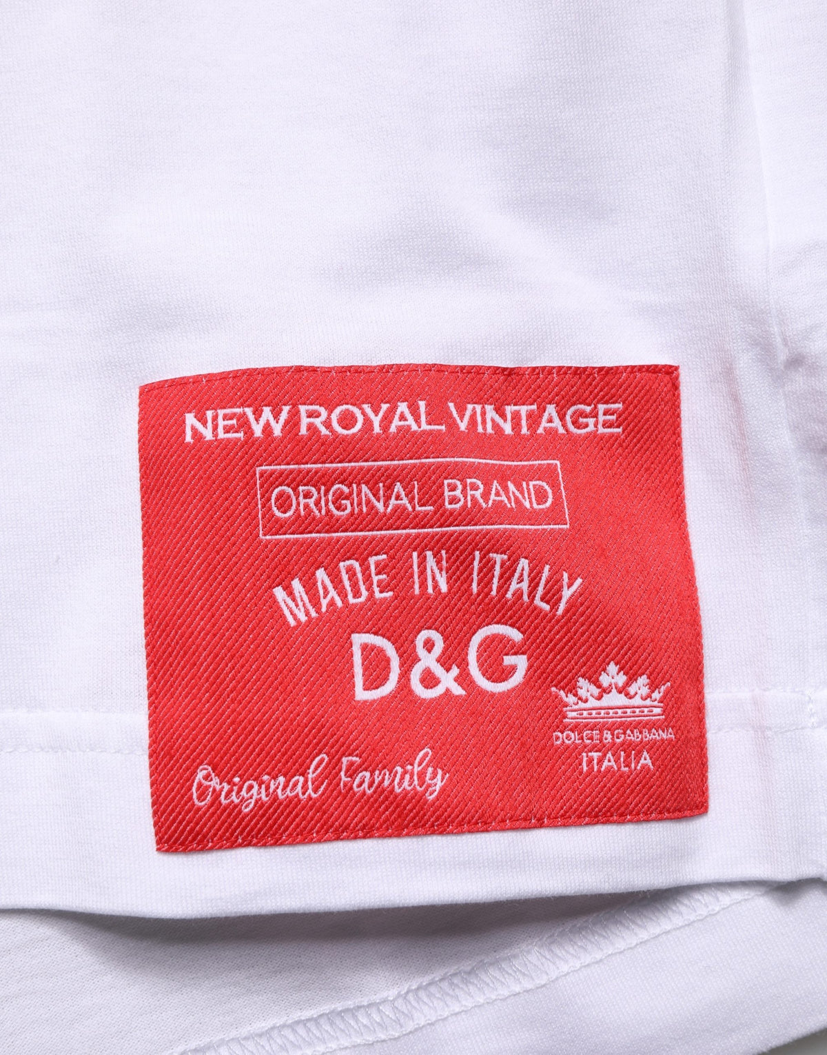 T-shirt blanc en coton à manches courtes et col rond de Dolce &amp; Gabbana