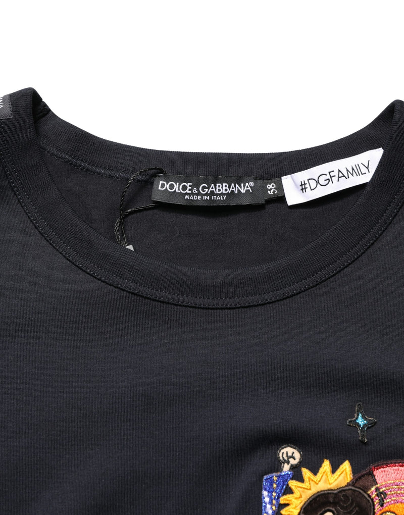 T-shirt col rond homme Dolce & Gabbana noir avec écusson #DGFAMILY