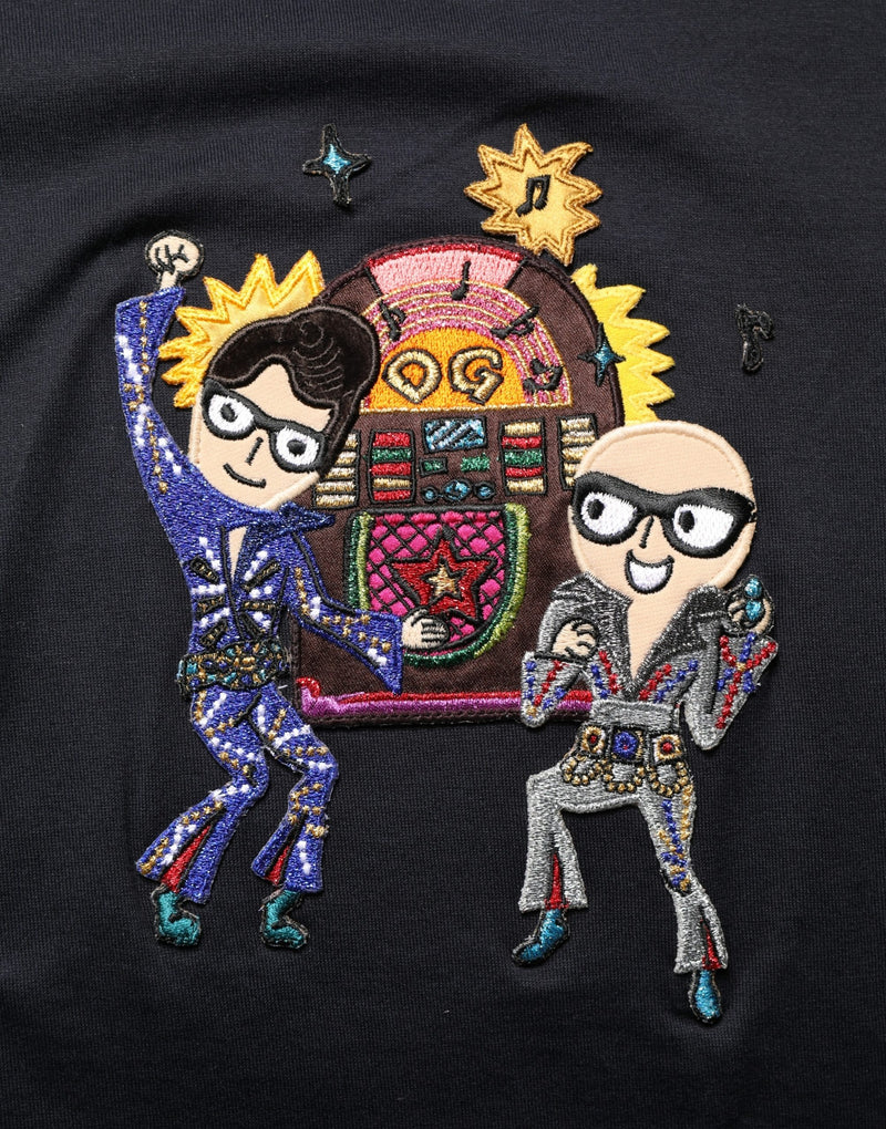 T-shirt col rond homme Dolce & Gabbana noir avec écusson #DGFAMILY