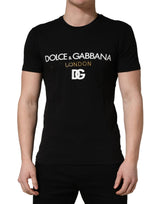 T-shirt col rond Dolce & Gabbana en coton noir DG London pour homme