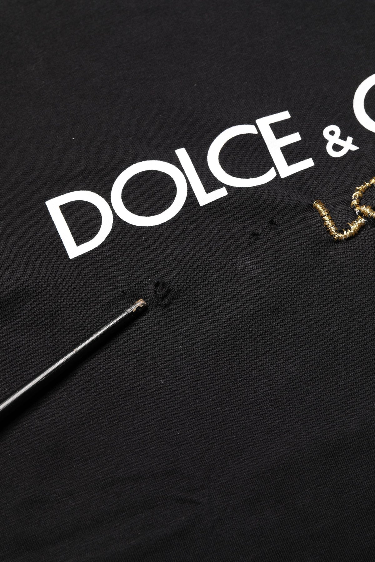 T-shirt col rond Dolce & Gabbana en coton noir DG London pour homme