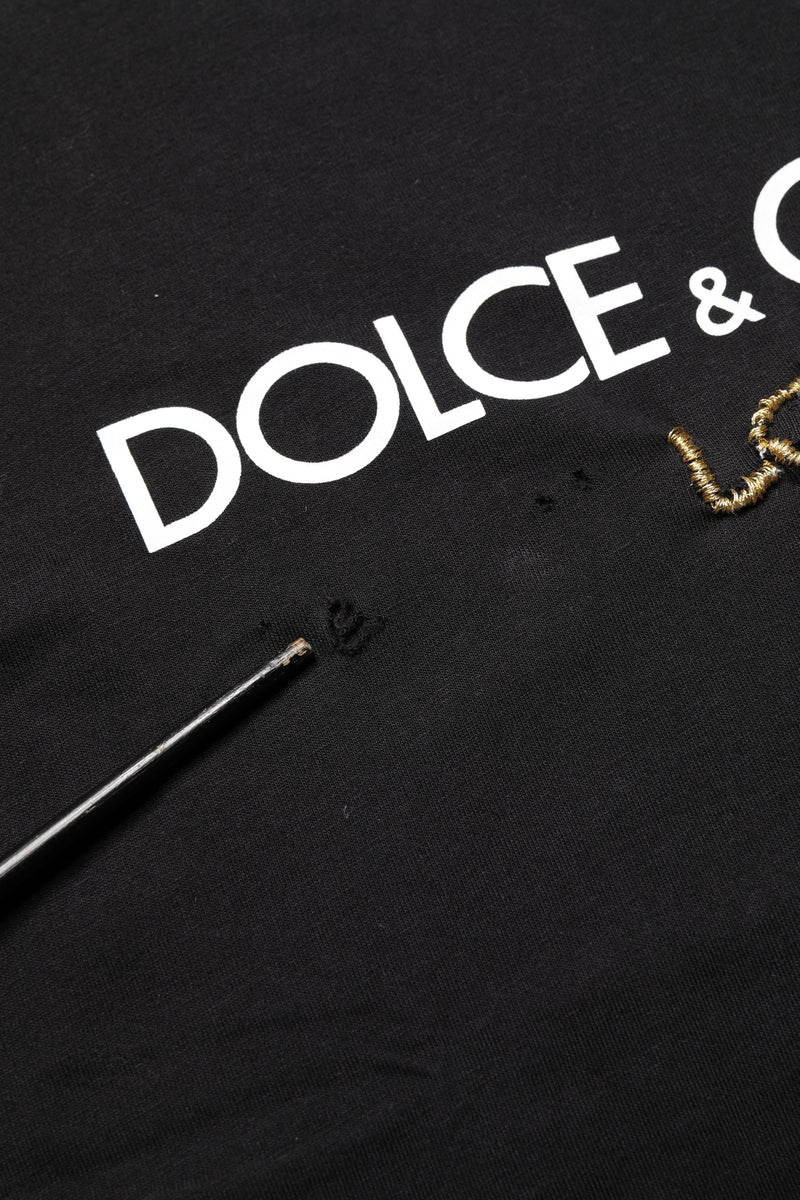 Dolce & Gabbana Black DG London Cotton Men Crew Neck  T-shirt