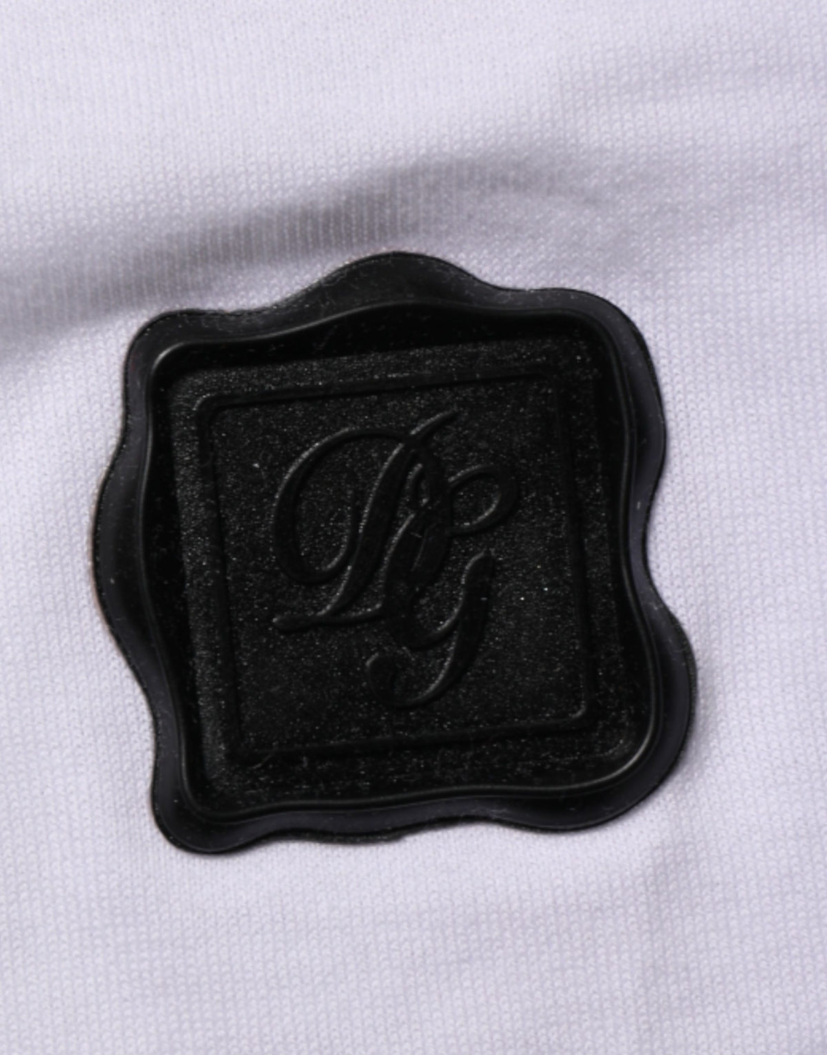 T-shirt en coton à col rond avec patch logo blanc Dolce &amp; Gabbana