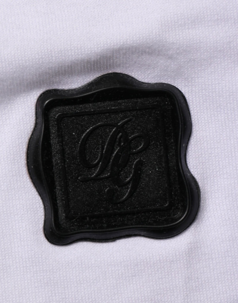Dolce & Gabbana White Logo Patch Cotton Crew Neck T-shirt