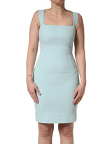 Dolce & Gabbana Green Square Neck Sleeveless Mini Dress
