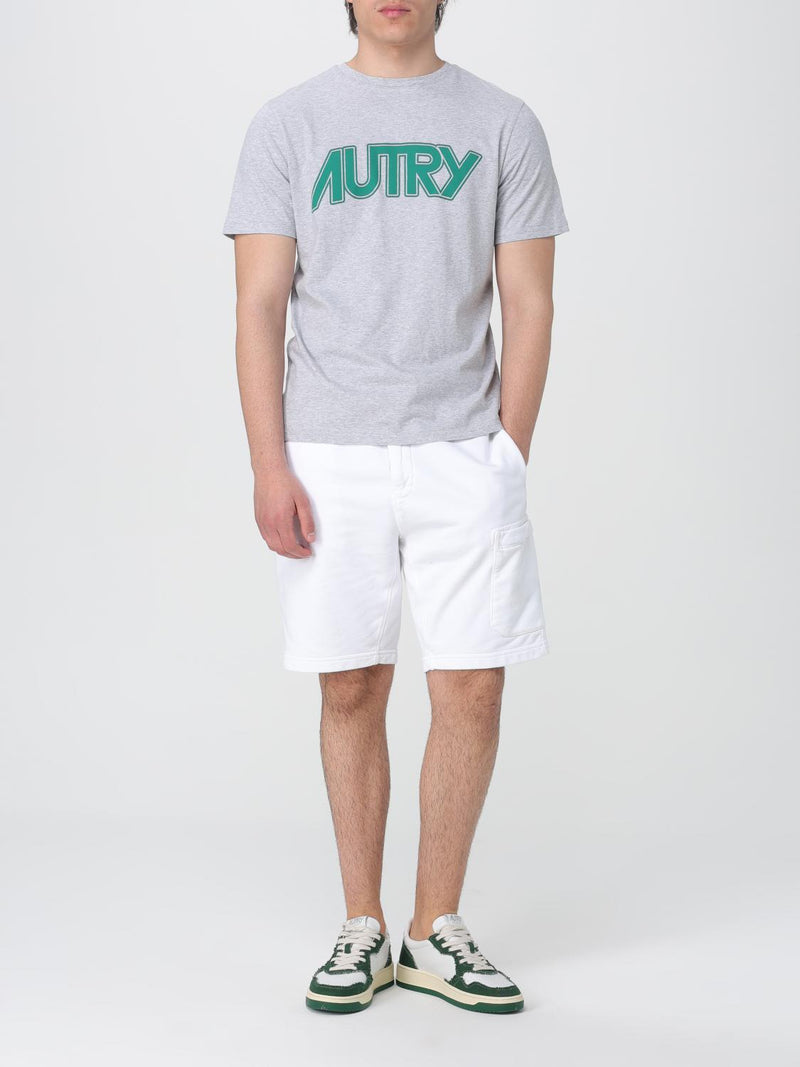 Autry Gray Cotton T-Shirt for Men - Comfortable Crew Neck