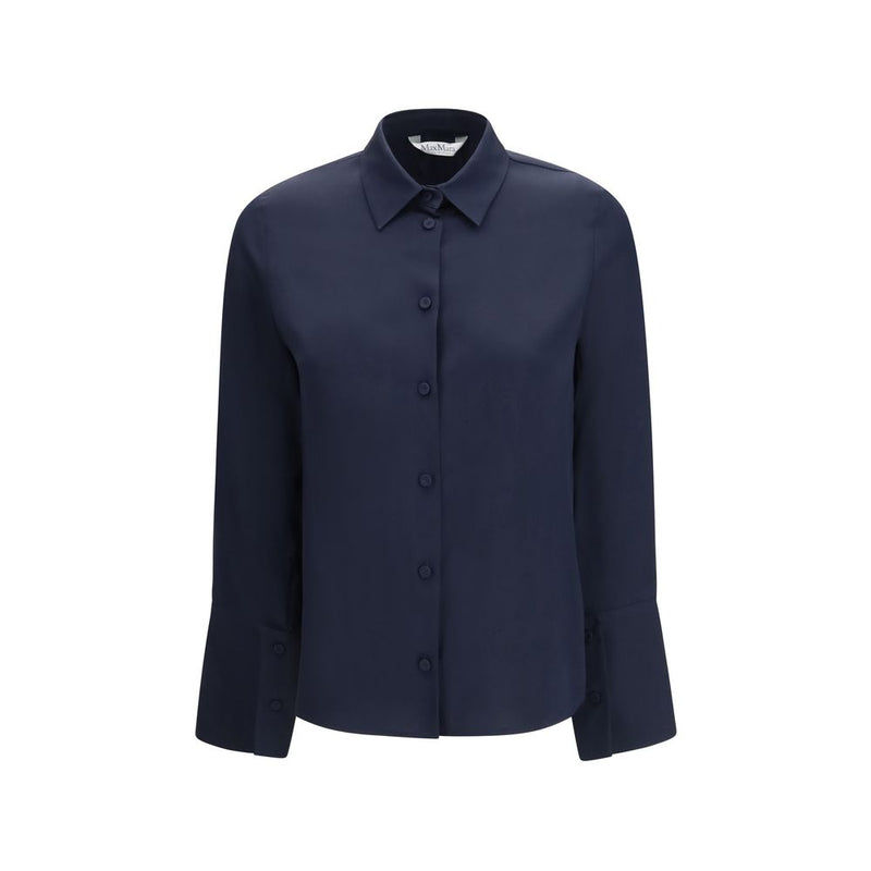 Max Mara Pure Mxpvoliera Blue Silk Shirt for Women
