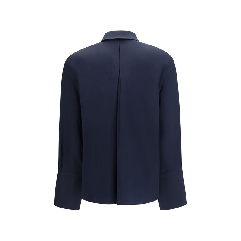 Max Mara Pure Mxpvoliera Blue Silk Shirt for Women