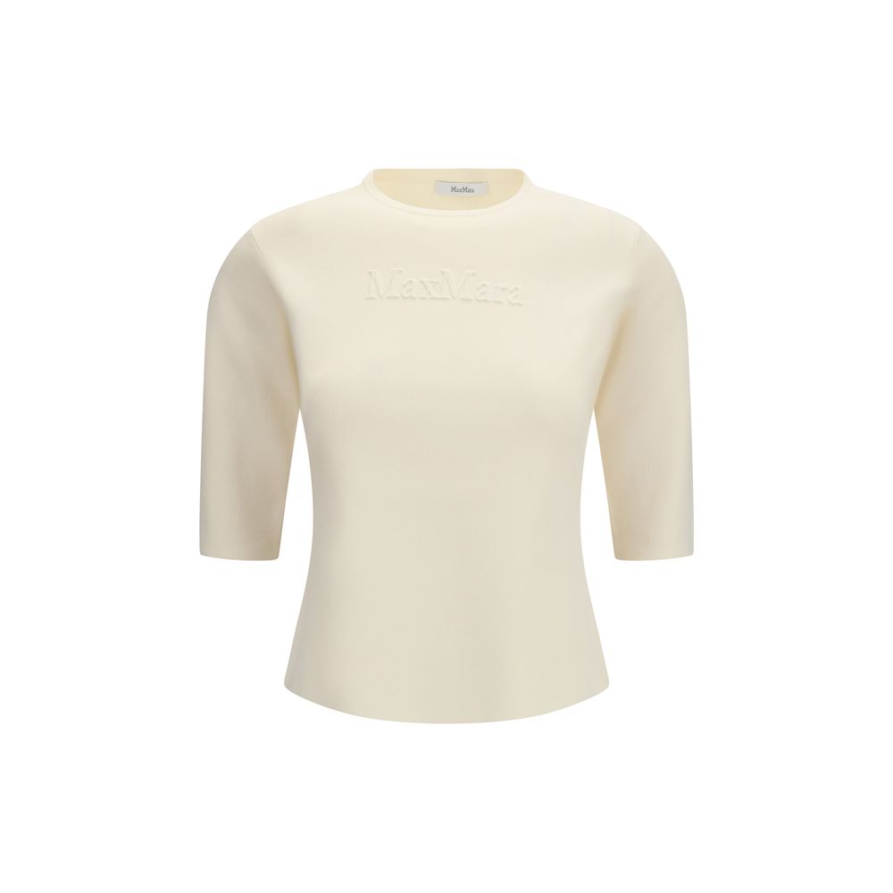Max Mara Pure Beige Viscose T-Shirt - Mxpauster Model