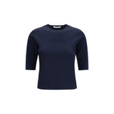 Max Mara Pure Blue Viscose T-Shirt - Mxpauster Model