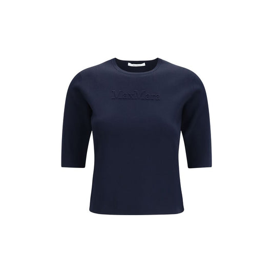 Max Mara Pure Blue Viscose T-Shirt - Mxpauster Model