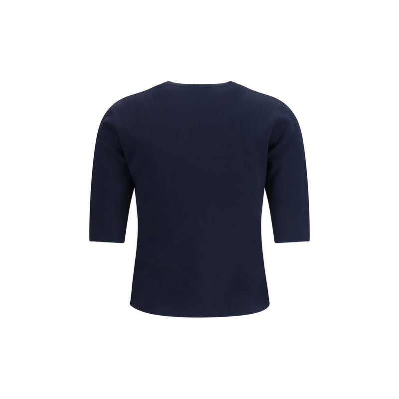 Max Mara Pure Blue Viscose T-Shirt - Mxpauster Model