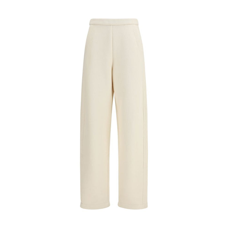 Max Mara Pure Dente Beige Cotton Casual Pants for Women