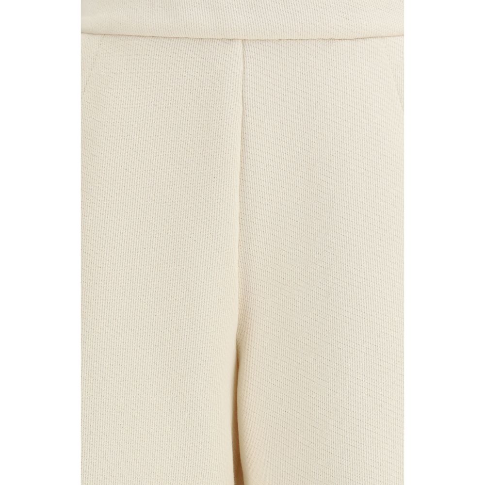 Max Mara Pure Dente Beige Cotton Casual Pants