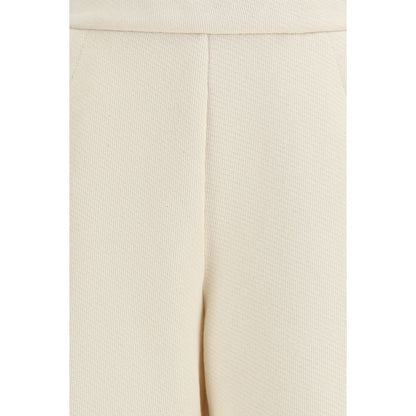 Max Mara Pure Beige Cotton Casual Pants
