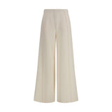 Max Mara Pure Beige Polyamide Flared Pants for Women