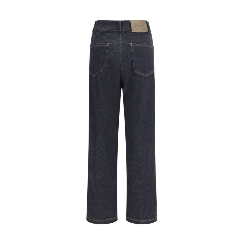 Max Mara Pure Blue Cotton Straight-Leg Jeans