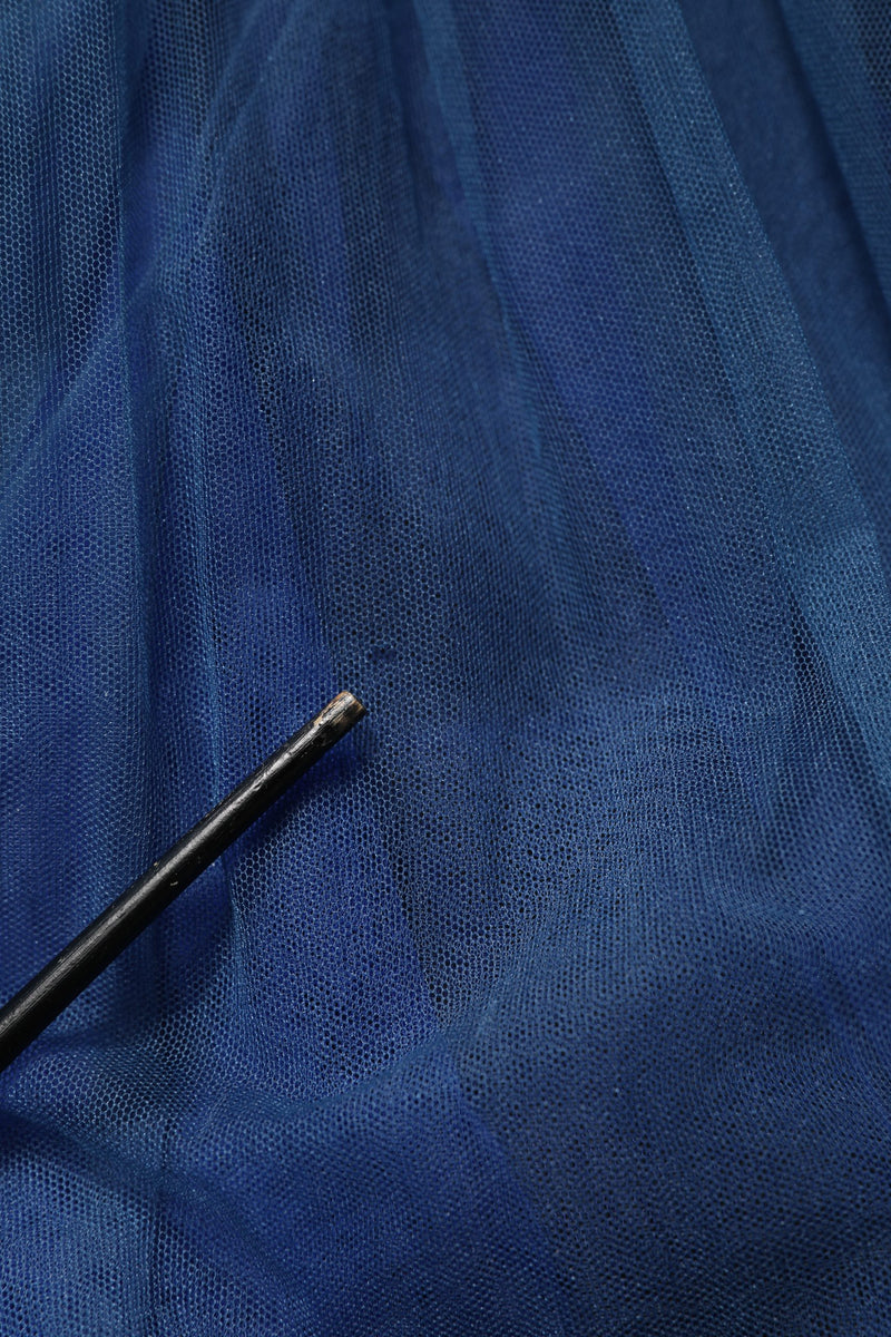 Dolce & Gabbana Blue Tulle Midi A-line Sleeveless Dress