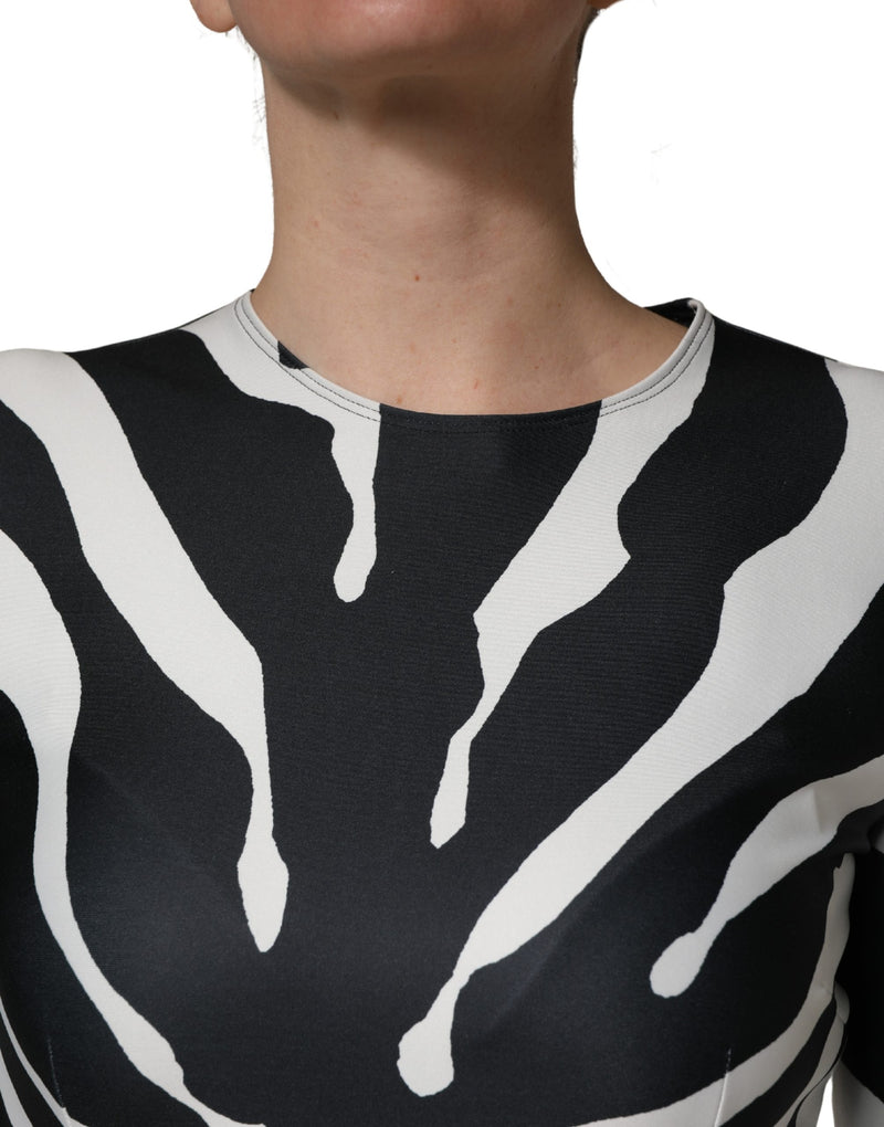 Dolce & Gabbana Black White Zebra Pattern Jumpsuit