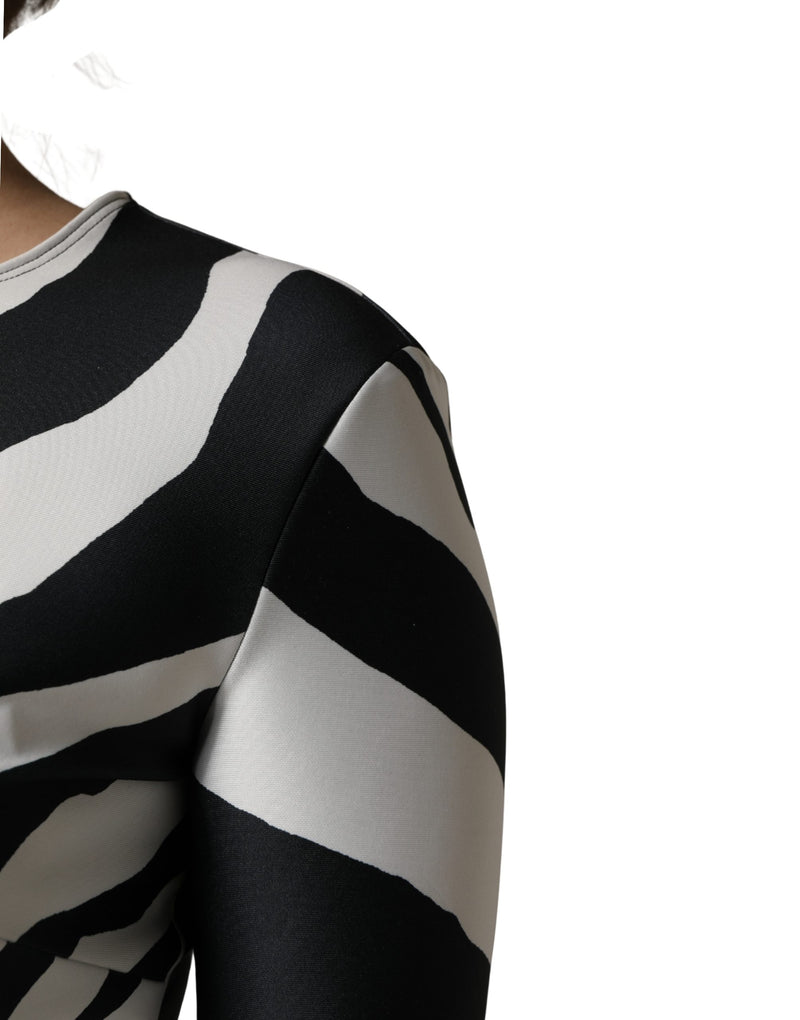 Dolce & Gabbana Black White Zebra Pattern Jumpsuit