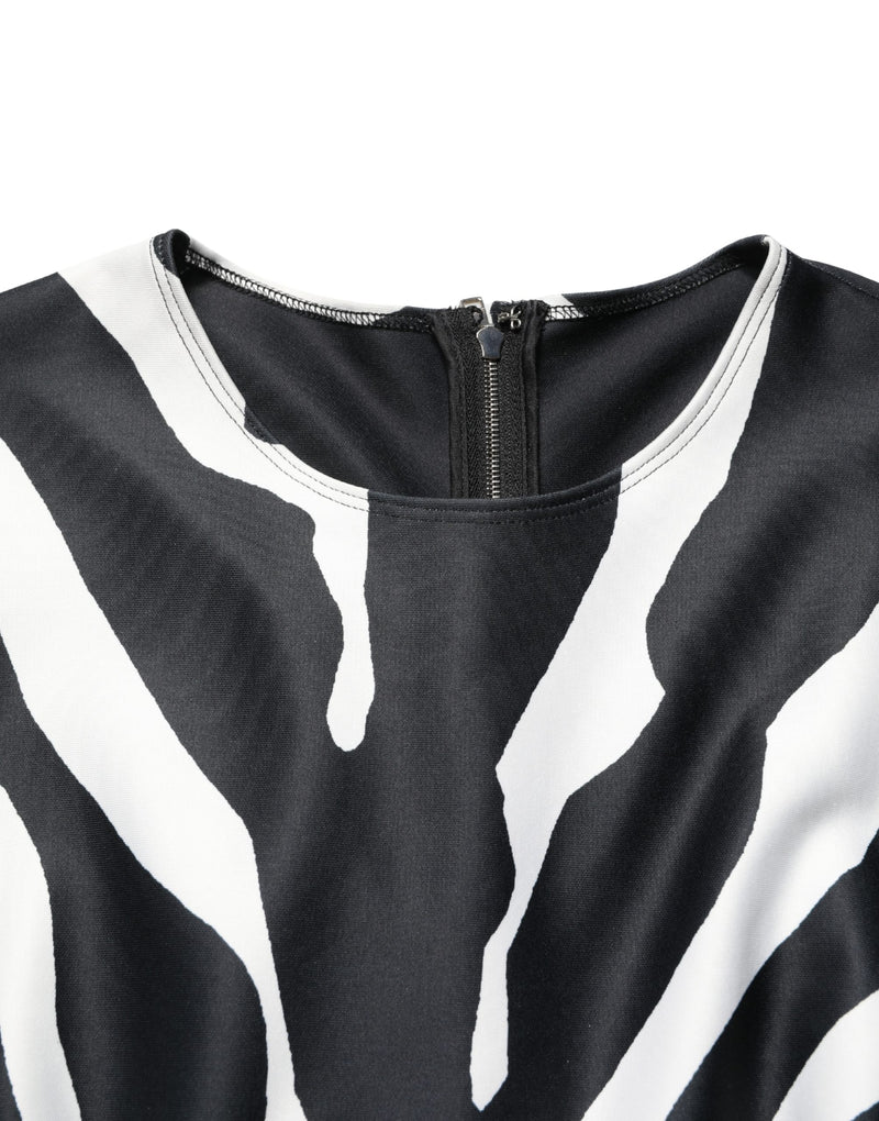 Dolce & Gabbana Black White Zebra Pattern Jumpsuit