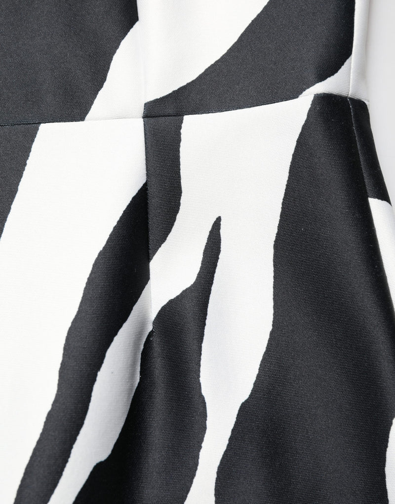 Dolce & Gabbana Black and White Zebra Pattern Jumpsuit