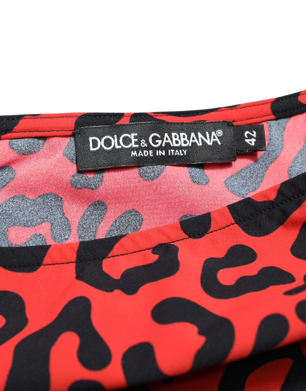 Dolce & Gabbana Black Red Leopard Print Jumpsuit