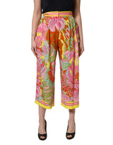 Dolce & Gabbana Multicolor Floral Print Cropped Trouser Pants