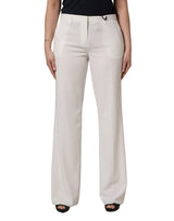 Twinset White Mid Waisted Wide Leg Chino Trouser Pants for Women