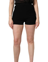 Dolce & Gabbana Black Viscose High Waisted Hot Pants