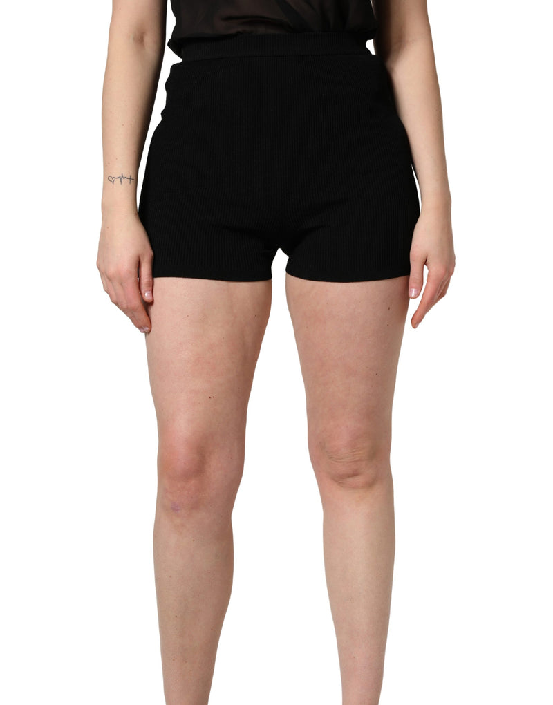Dolce & Gabbana Black Viscose High Waisted Hot Pants