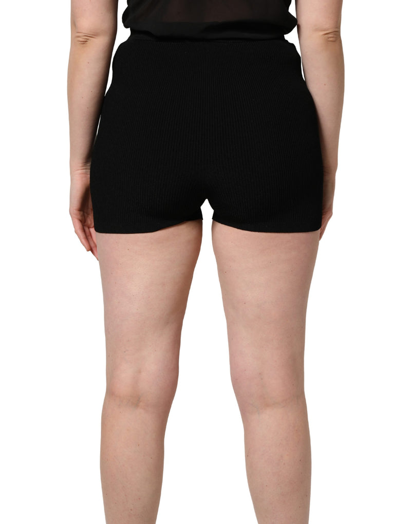 Dolce & Gabbana Black Viscose High Waisted Hot Pants