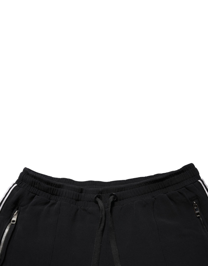 Dolce & Gabbana Black Viscose Mid Waist Cropped Women Pants