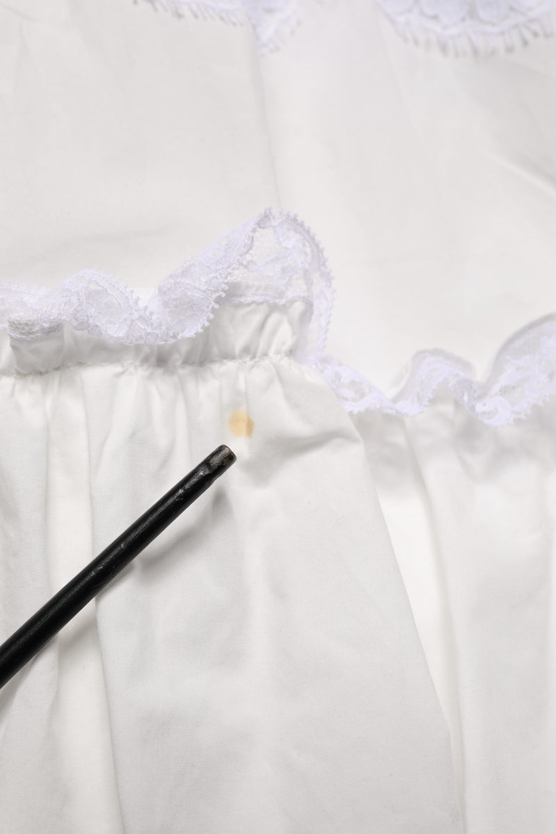 Dolce & Gabbana White Cotton Sleeveless Lace Maxi Dress