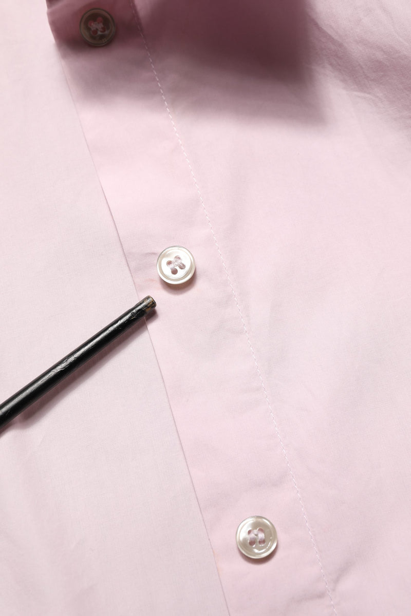 Dolce & Gabbana Light Pink Cotton Collared Buttoned Blouse