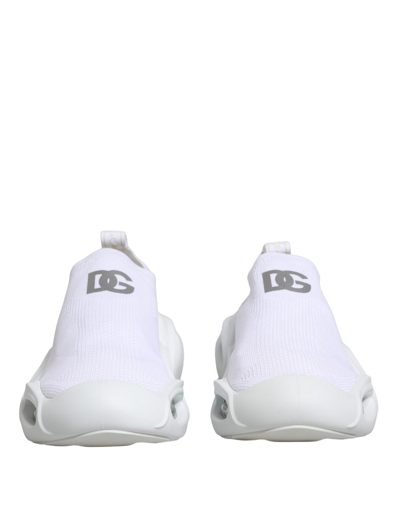 Dolce & Gabbana White Slip On Wave Low Top Sneakers
