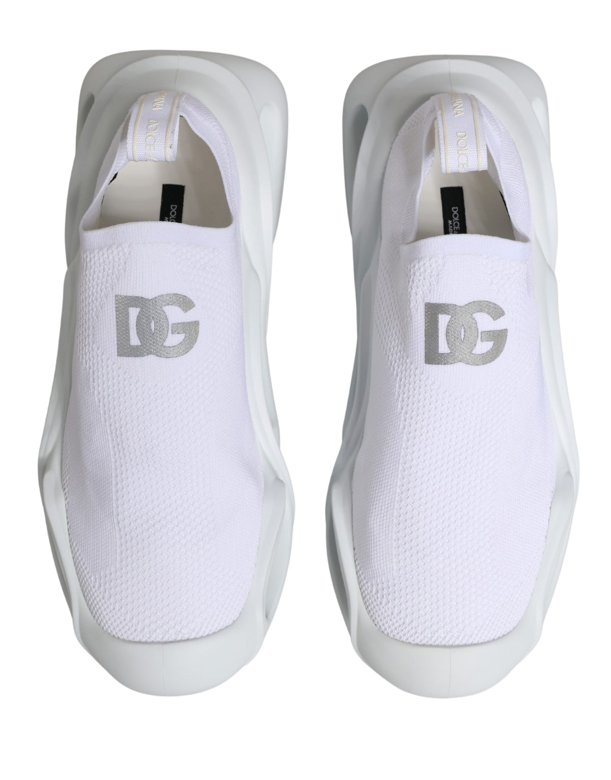 Dolce & Gabbana White Slip On Wave Low Top Sneakers