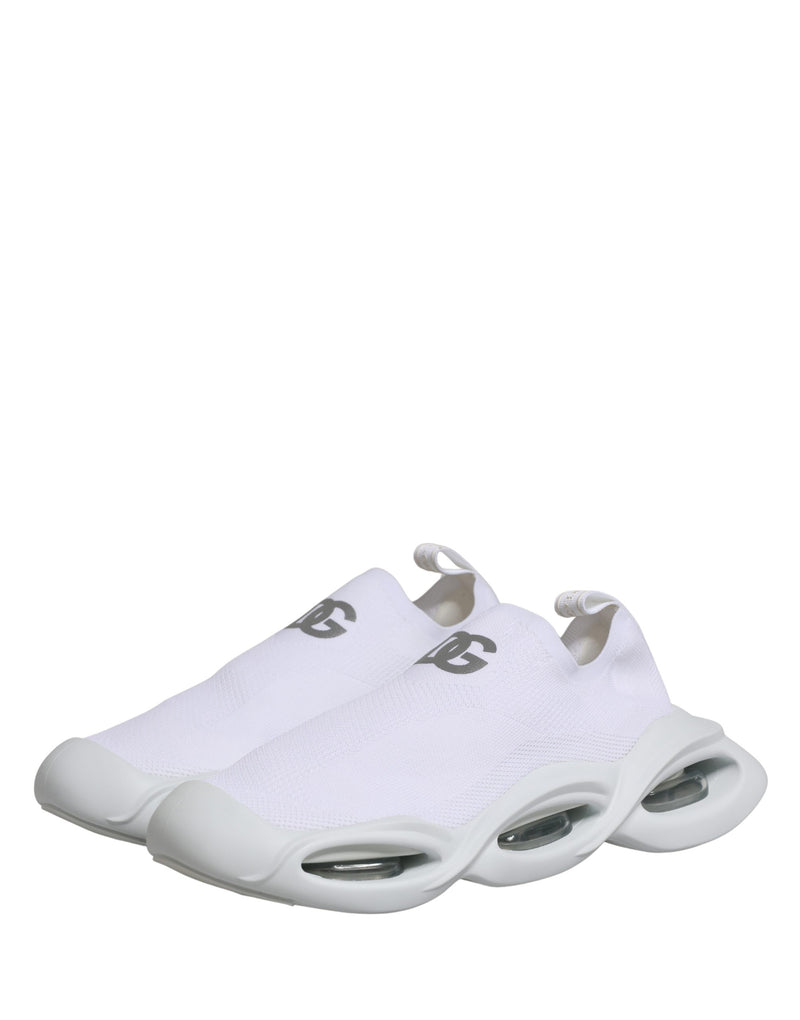 Dolce & Gabbana White Slip On Wave Low Top Sneakers