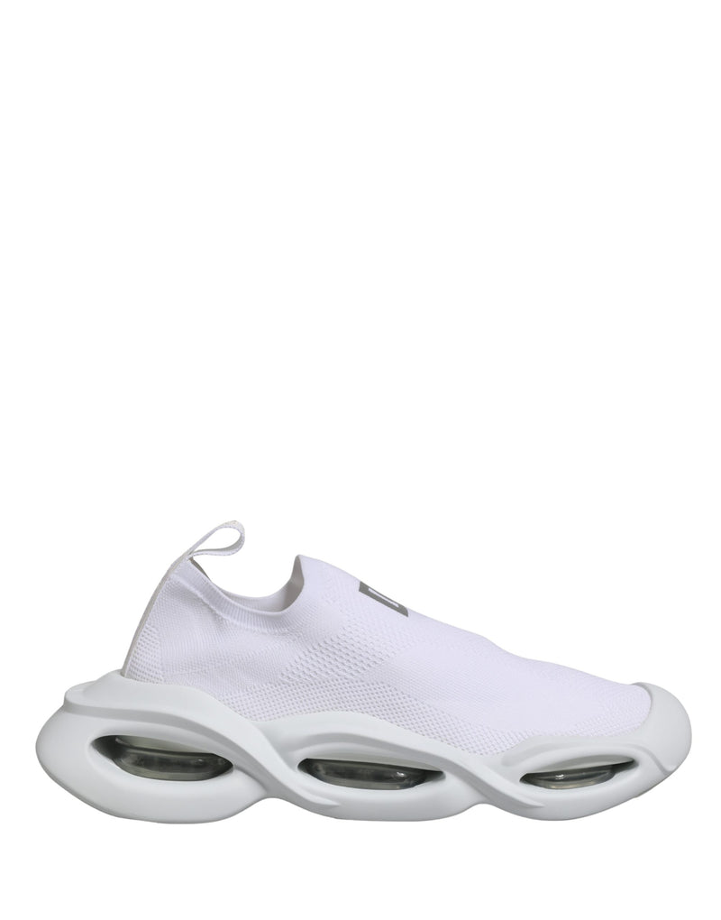 Dolce & Gabbana White Slip On Wave Low Top Sneakers