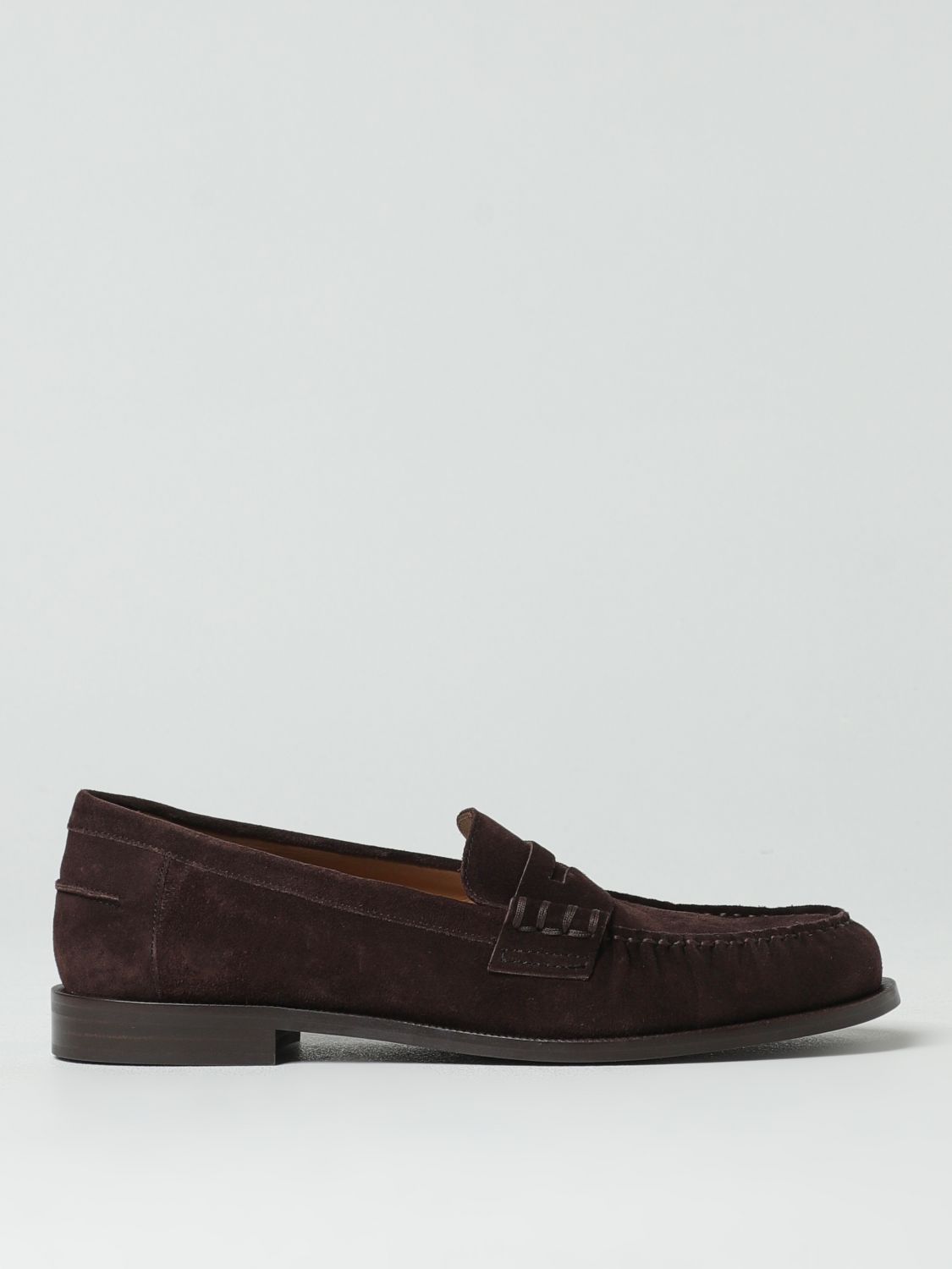 Emporio Armani Brown Suede Leather Slip-On Loafers for Men