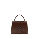 PINKO Burgundy Goatskin Handbag - Love One Top Handle Mini Bag