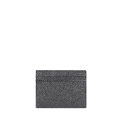 Portefeuille Saint Laurent en cuir de veau gris Bos Taurus