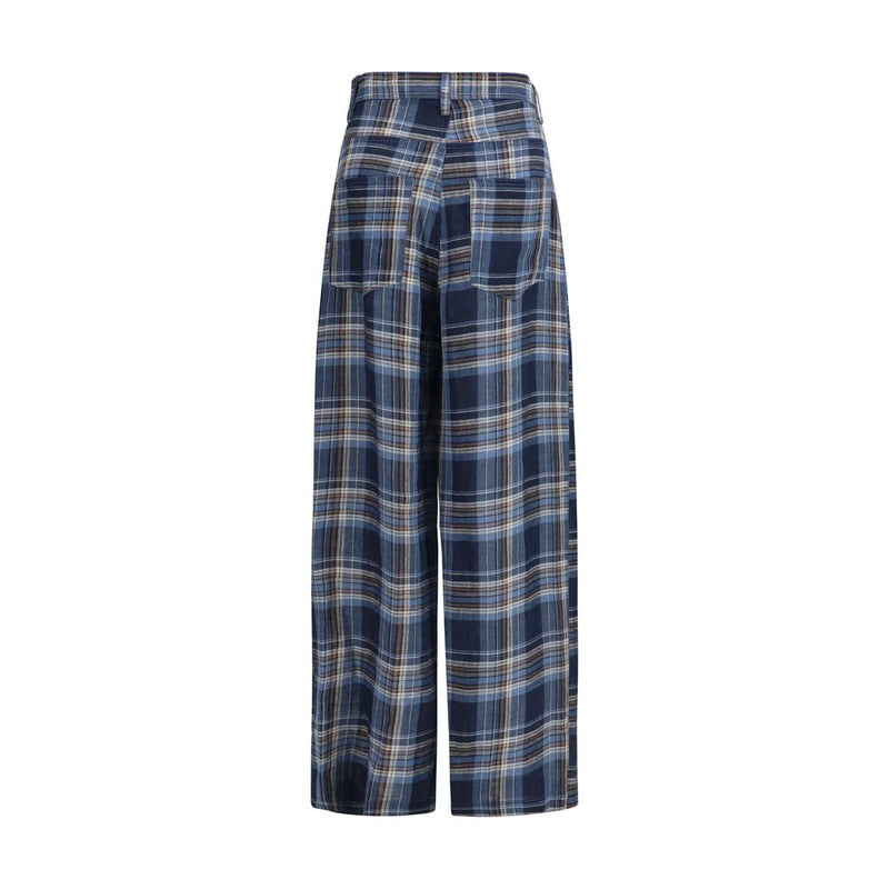MARBELL Blue Linen Casual Pants - Courtney Pants
