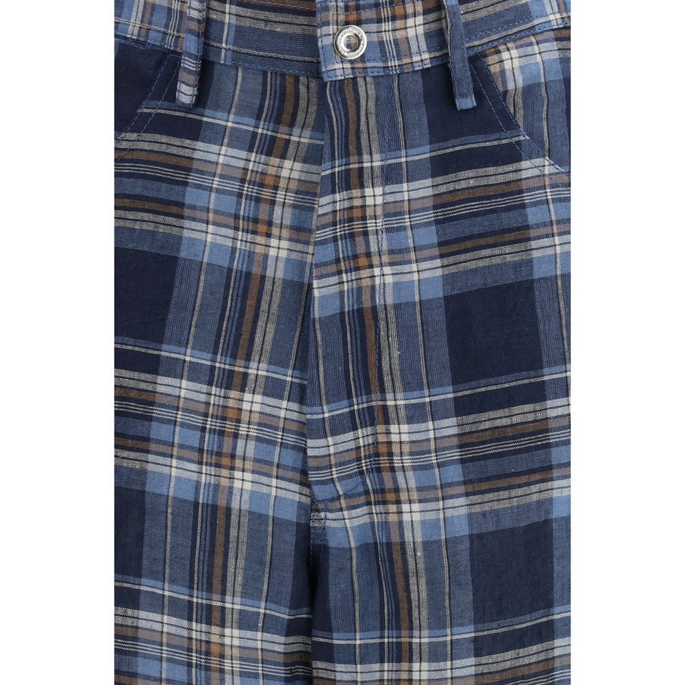 MARBELL Blue Linen Casual Pants - Stylish & Comfortable