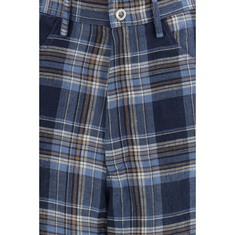 MARBELL Blue Linen Casual Pants - Courtney Pants