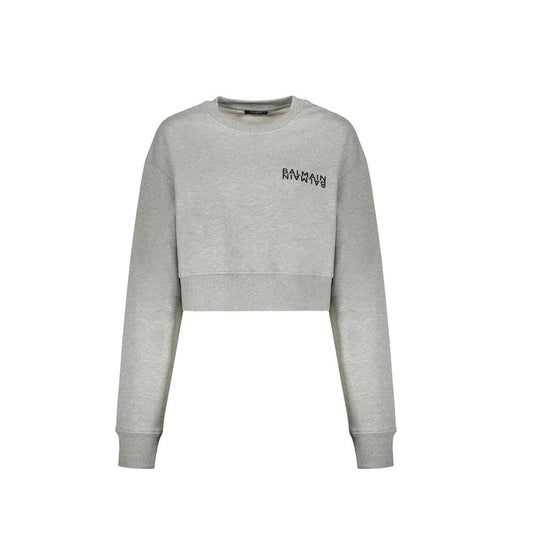 Balmain Gray Cotton Sweatshirt for Women