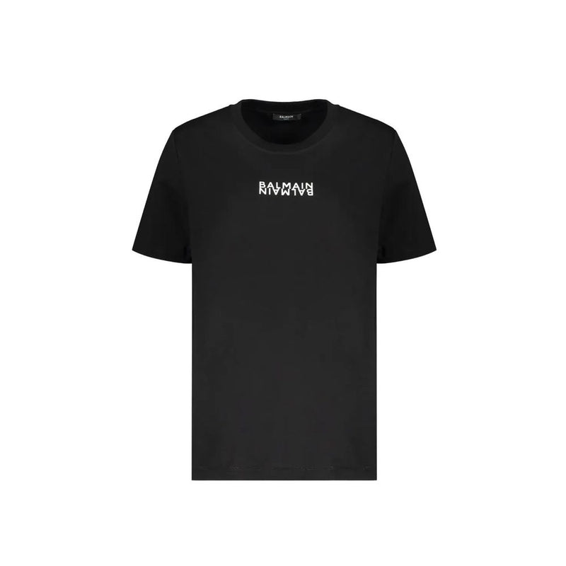 T-Shirt en Coton Noir Balmain pour Femme