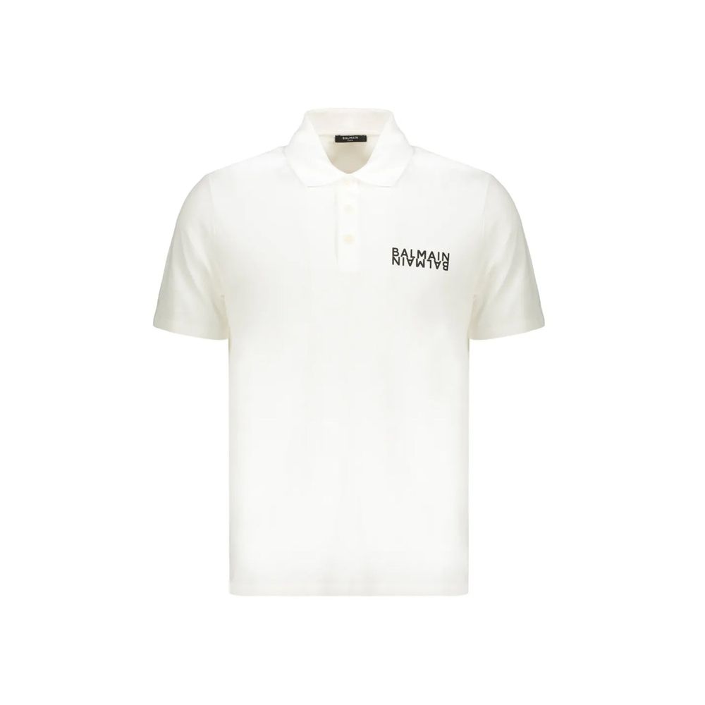 Polo Balmain en coton blanc