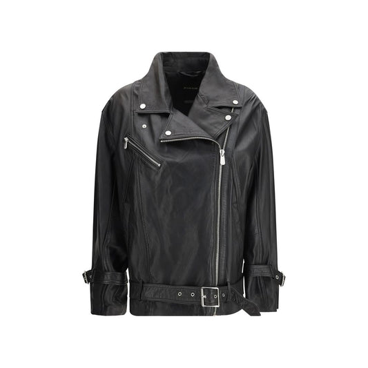 Veste en cuir noir PINKO