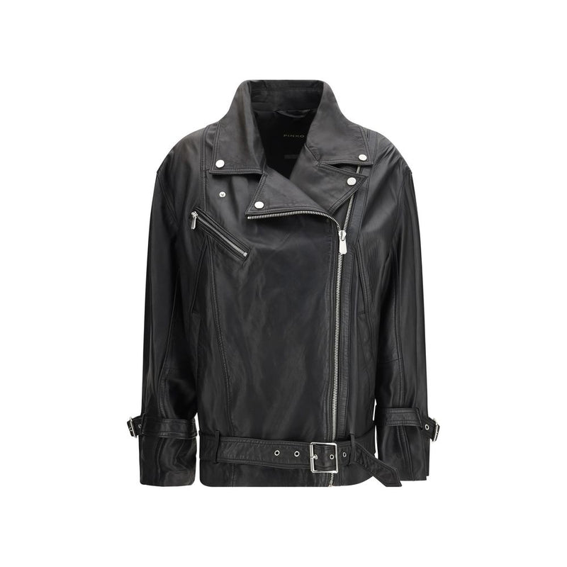 Veste en cuir noir PINKO